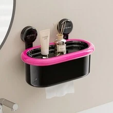 UFORU 1 hộp đựng khăn giấy hút chân không Hộp đựng giấy vệ sinh treo tường Khay đựng giấy vệ sinh chống thấm nước không thủng - màu đen - Xem 3