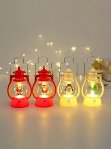 4 件圣诞装饰 LED 便携式油灯（不含电池）圣诞老人、圣诞树、圣诞雪人小夜灯圣诞礼物装饰灯 - 彩色 - 查看 3