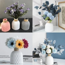 1 pieza de maceta de plástico corrugado, decoración para el hogar, disponible en varios colores, adecuado para arreglos florales DIY, comedor, sala de estar, balcón, decoración de boda, jarrón, decoración de habitación, jarrón de vidrio