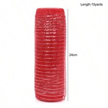 10 码圣诞红白金属网丝带圣诞树拐杖糖装饰饰品 DIY 花环蝴蝶结 2025 新年礼物 26 厘米，户外圣诞装饰，圣诞礼物 - 彩色 - 查看 15