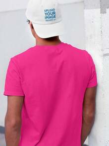 Men's T-Shirt 100% Cotton Premium Look Mom I Can Fly Streetwear Shirt - Hot Pink - View 2