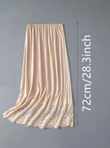 3 pièces/1 pièce, intérieur pour femmes, antistatique et anti-reflet, couleur unie, plusieurs tailles, bord plat, style dentelle, doublure, mi-corps, jupon, jupe taille, ceinture taille été, école automne, automne, Halloween
