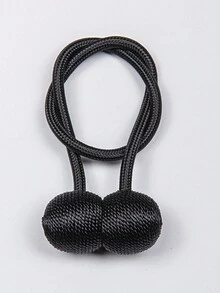 2pcs Magnetic Curtain Tiebacks, Creative Curtain Hooks, Curtain Tie Ropes - Black - View 5