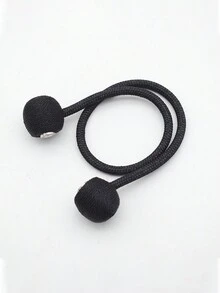 2pcs Magnetic Curtain Tiebacks, Creative Curtain Hooks, Curtain Tie Ropes - Black - View 4