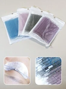 100 pièces/50 pièces Brosse micro jetable à manche en cristal pour extension de cils, tête de brosse micro rose et noire jetable. Brosse micro jetable pour visage et cosmétiques micro, convient pour les voyages et les retouches quotidiennes