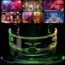 必备派对 LED 氛围眼镜，超低价清仓，7 种颜色 5 种模式，未来科技氛围（时尚），适用于派对、音乐会、酒吧、时尚配饰 - 彩色 - 查看 7