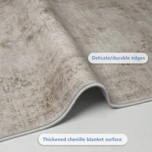 1 Stück dünner grau/blau/grün/camel amerikanischer Vintage Boho-Stil Polyester Teppich, rutschfest, maschinenwaschbar, geeignet für Wohnzimmer, Schlafzimmer, Flur