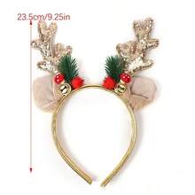 1 Băng đô chuông sừng hươu Giáng sinh, Mũ đội đầu tiệc hoạt hình dễ thương lấp lánh, thời trang & phù hợp cho nhiều dịp khác nhau - Nhiều màu - Xem 7