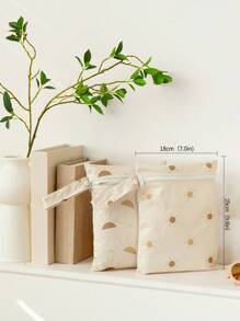 2PCS Sun Pattern Waterproof Handheld Storage Bag, Swimming Bag For Separating Wet And Dry, Sandproof And Dustproof Beach Storage Pouchbaby Shower Family Decorations Gifts - Multicolor - View 2