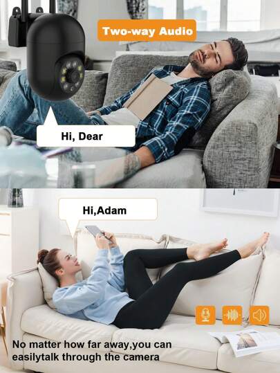 1/2/4 Packs 1080p HD Home Monitoring Camera All Weather Full Evening Vision, 360° Viewing Zoom, Two Way Talk, Pet Detection Motion Alerts Wireless Inside Outside view 7