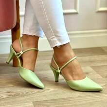 Women's Pumps Sandals Low Thin Heel Comfortable - Mint Green - View 4