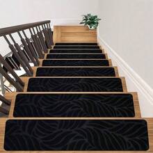 15 Pack 8"X 30" Non-Slip Carpet Stair Runners Treads For Indoor Wooden Steps With Self Adhesive Tape Rug Anti Moving Staircase Covers Mats For Elders And Pets Reusable Washable Adhesive