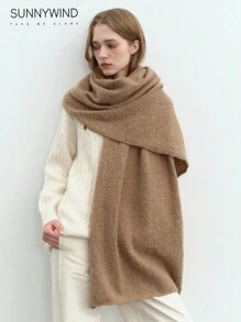 1pc Women Solid Color Soft & Warm Scarf, For Daily Use