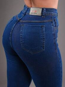 Women's High Waisted Jeans That Lift Your Butt - 藍色 - 查看 2