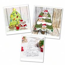 圣诞派对 - 1 件圣诞图案包括冬青叶/火车/铃铛/雪花装饰金属碳钢切割模具，用于制作 DIY 贺卡、剪贴簿纸工艺切割工具 - 銀色 - 查看 5