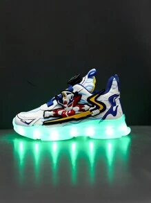 USB oplaadbare LED-lichtgevende schoenen, 16 kleuren knipperend, lichtgevende sneakers casual schoenen voor kinderen, jongens, meisjes, peuters, Kerstmis, Halloween-cadeaus, lente/herfst/winter