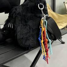 Phụ kiện thời trang đường phố, Mặt dây chuyền móc chìa khóa bằng dây thừng bện thủ công nhiều màu, Dây thừng thắt nút trang trí chức năng cho móc chìa khóa, Mặt dây chuyền túi xách, Dây đeo cổ tay, Mặt dây chuyền thắt lưng, Phụ kiện trang trí, Quà tặng hoàn hảo - Nhiều màu - Xem 4