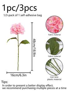 1 件/3 件仿真绣球花枝家居客厅玄关户外婚礼生日派对装饰拍摄道具 - 彩色 - 查看 4