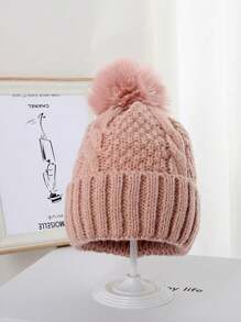 Nueva gorra tejida con ala ancha, de unicolor, cálida, de estilo versátil unisex, con forro de felpa para el invierno, adecuada para adultos