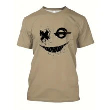 Basic T-Shirt Set Smile Spotted (FRONT) Men's Women's Cotton Shirt Reinforced Stitching Unisex StreetWear + Bermuda Sweatshirt Smile Spotted (BARRA) Men's Shorts Workout Gym Sport Fitness Casual With Pocket - Màu be - Xem 3