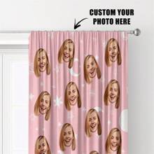 1pc Customized Photo Curtain, Personalized Curtain, Custom Picture Curtain, Birthday Gift, Home Decor Personalized Gift - Multicolor - View 14