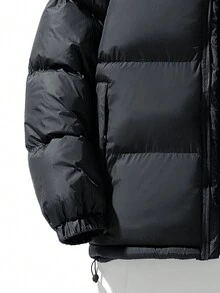 Abrigo acolchado de invierno para hombre, estilo coreano casual y holgado, chaqueta abombada de moda - Negro - Ver 4