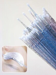 100 pièces/50 pièces Brosse micro jetable à manche en cristal pour extension de cils, tête de brosse micro rose et noire jetable. Brosse micro jetable pour visage et cosmétiques micro, convient pour les voyages et les retouches quotidiennes