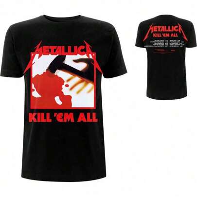Hey Rusty Metallica | Official Band T-Shirt | Kill 'Em All Tracks (Back Print)
