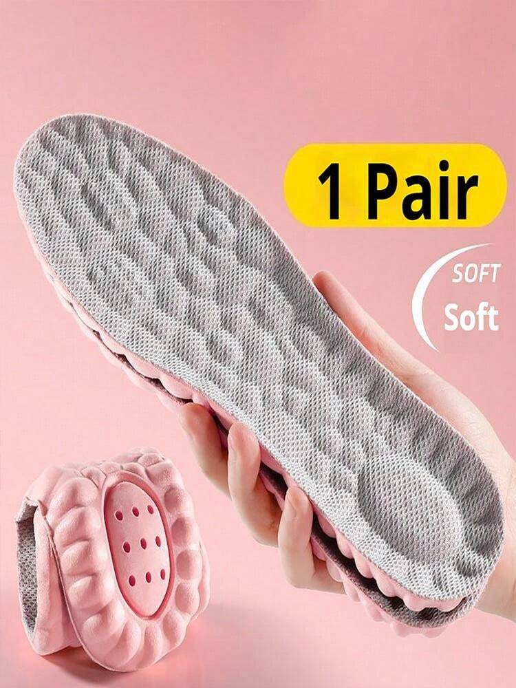 1pair Pink & Grey EVA Material Women's Thick Insole, Arch Support
