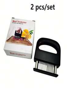 1/2pcs,Stainless Steel Meat Tenderizer 48Needle - Professional Kitchen Steak Tenderizing Tool, Heavy Duty Cooking Hammer Pounder For Softening Meat