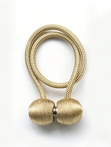 2个磁性窗帘绑带，创意窗帘挂钩，窗帘系绳 - 金色 - 查看 6