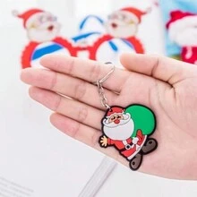 10/20 chiếc móc khóa Giáng sinh phong cách ngẫu nhiên, phụ kiện thiết kế cây thông Noel và tuần lộc hoạt hình dễ thương, quà tặng PVC đáng yêu - Nhiều màu - Xem 7