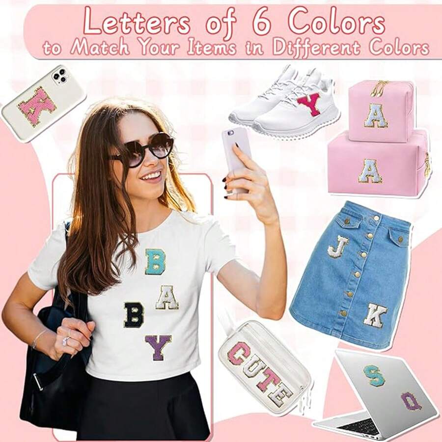 Chenille Letter Patch, Preppy School Team Letter Patch For Clothes And