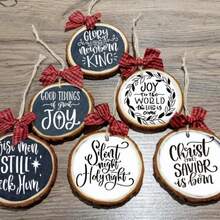 Khuôn nến Giáng sinh dùng để vẽ trên bánh quy gỗ, đồ trang trí nhỏ, khuôn nến cảnh Chúa giáng sinh dùng để làm đồ thủ công, đồ trang trí tiệc tại nhà bằng thủy tinh (16 hình Giáng sinh 4 vòng tròn) - Trắng - Xem 7