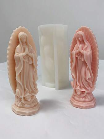 1pc European Style Praying Figurine Aroma Candle Silicone Mold, Fragrance Stone Plaster Cement Resin Mold