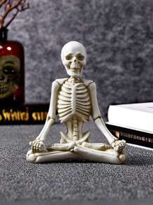 1 bộ tượng đầu lâu tập yoga trang trí nhà cửa - Tượng nhựa thủ công nhỏ hình bộ xương nhân vật để trang trí phòng khách, phòng ngủ, văn phòng, máy tính để bàn (màu trắng) - Nhiều màu - Xem 8