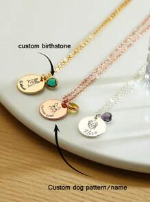 1 pièce Collier personnalisé avec motif animal de compagnie Médaillon rond gravé avec motif de chien personnalisé Collier pour femmes et hommes Cadeaux commémoratifs pour animaux de compagnie Cadeaux pour amateurs d'animaux de compagnie Cadeaux uniques personnalisés