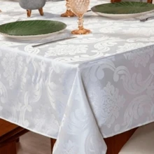 Jacquard Tablecloth Christmas Decoration - White - View 4