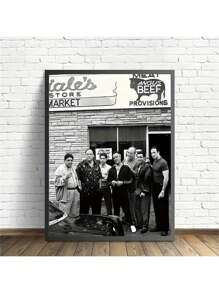 1pc Unframed Canvas Poster, Modern Art, Sopranos Photo Wall Decor, Black And White Poster, Ideal Gift For Bedroom Living Room Corridor, Wall Art, Wall Decor, Winter Decor, Room Decoration - Black and White - View 1