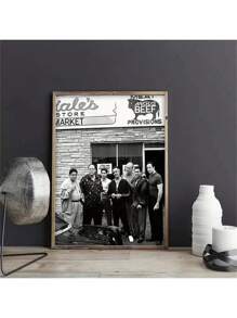 1pc Unframed Canvas Poster, Modern Art, Sopranos Photo Wall Decor, Black And White Poster, Ideal Gift For Bedroom Living Room Corridor, Wall Art, Wall Decor, Winter Decor, Room Decoration - Black and White - View 3