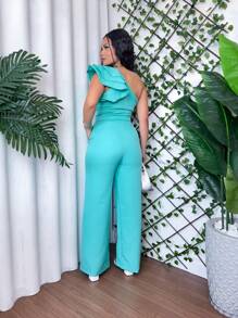 Mule Jumpsuit With Limp Pants, Details On The Sleeve - 薄荷綠 - 查看 9