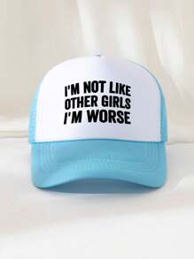 1pc Unisex Printed Decor Funny Sponge Mesh Trucker Hat, Baseball Cap, Sun Hat, Dad Hat, Suitable For Daily Use, Outing, Travel, Hiking, Beach, Vacation