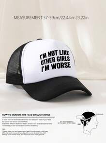 1pc Unisex Printed Decor Funny Sponge Mesh Trucker Hat, Baseball Cap, Sun Hat, Dad Hat, Suitable For Daily Use, Outing, Travel, Hiking, Beach, Vacation