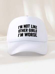 1pc Unisex Printed Decor Funny Sponge Mesh Trucker Hat, Baseball Cap, Sun Hat, Dad Hat, Suitable For Daily Use, Outing, Travel, Hiking, Beach, Vacation