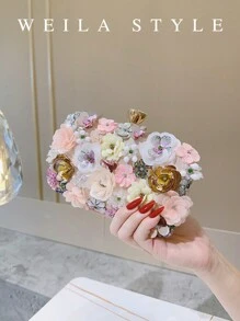 Flower Decor Shoulder Bag, Cheongsam Clutch, Ladies Handbag, Party Bag, Bridesmaid Purse, Bridal Purse, Faux Pearl Clutch, Sequin Beaded Bag, Formal Dress Bag, Chain Small Square Crossbody Bag, Tready Party Bags,Perfect For Party, Wedding, Prom, Dinner/Banquet, Perfectly Matching With Prom Dresses For Women, Prom Accessories,Sequin Dress Women,Sparkly Dress,Elegant Dresses For Women, Elegant Prom Bag, Exquisite Floral Bag For Women