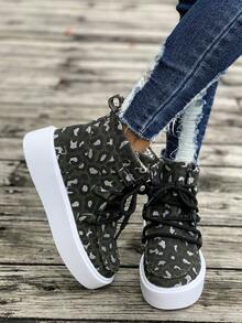 Giày bốt cổ ngắn thời trang mùa thu mới của European Station dành cho nữ phong cách Anh cổ điển - màu xanh lá - Xem 5