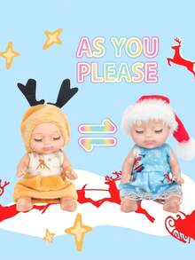 圣诞装饰圣诞娃娃玩偶睡觉娃娃节日礼物毛绒玩具公仔 - 彩色 - 查看 2