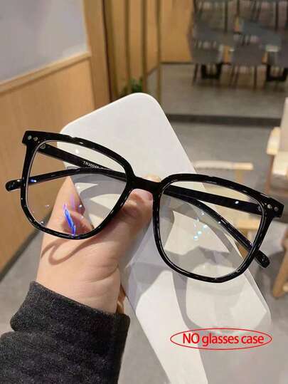 1pc Women's Modern Full Rim Square/Round Shape Plastic Frame Non-Prescription Glasses Accessories For Women