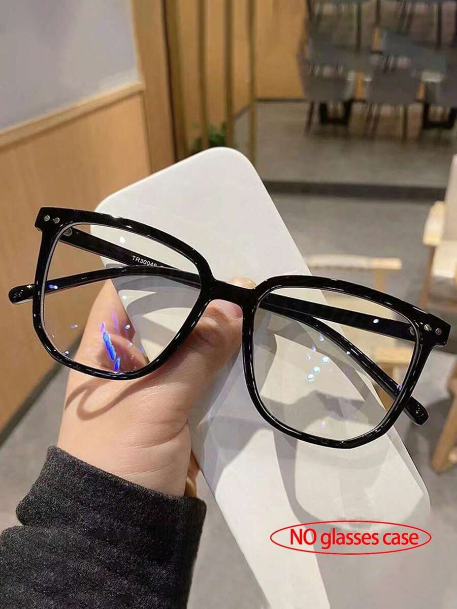 1 件装 女士时尚全框方形/圆形塑料镜框 无度数眼镜配件 女士