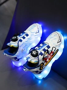USB oplaadbare LED-lichtgevende schoenen, 16 kleuren knipperend, lichtgevende sneakers casual schoenen voor kinderen, jongens, meisjes, peuters, Kerstmis, Halloween-cadeaus, lente/herfst/winter